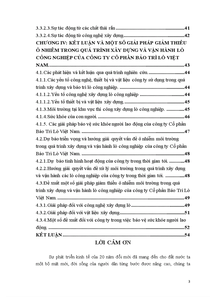 Giải pháp giảm thiểu ô nhiễm môi trường trong quá trình xây dựng và vận hành lò công nghiệp của công ty Cổ Phần Bảo Trì Lò Việt Nam