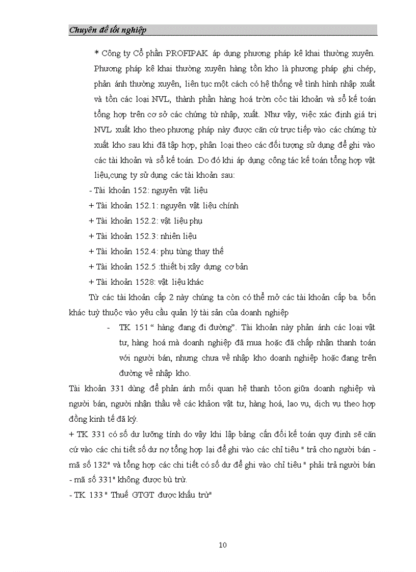 image for page Tổ chức công tác hạch toán nguyên vật liệu công cụ dung cụ ở công ty