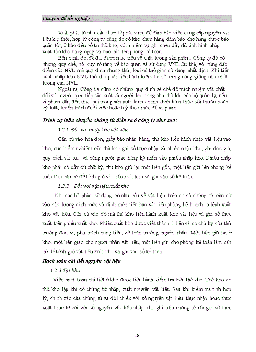 image for page Tổ chức công tác hạch toán nguyên vật liệu công cụ dung cụ ở công ty