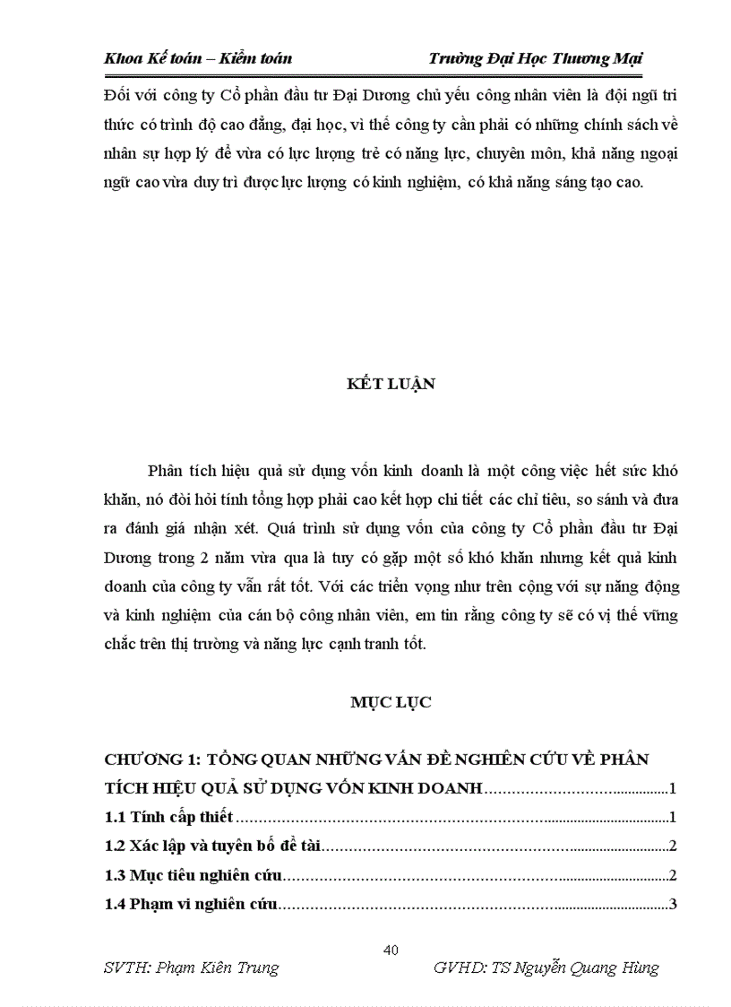 image for page Phân tích tình hình hiệu quả sử dụng vốn kinh doanh tại Công ty cổ phần đầu tư Đại Dương