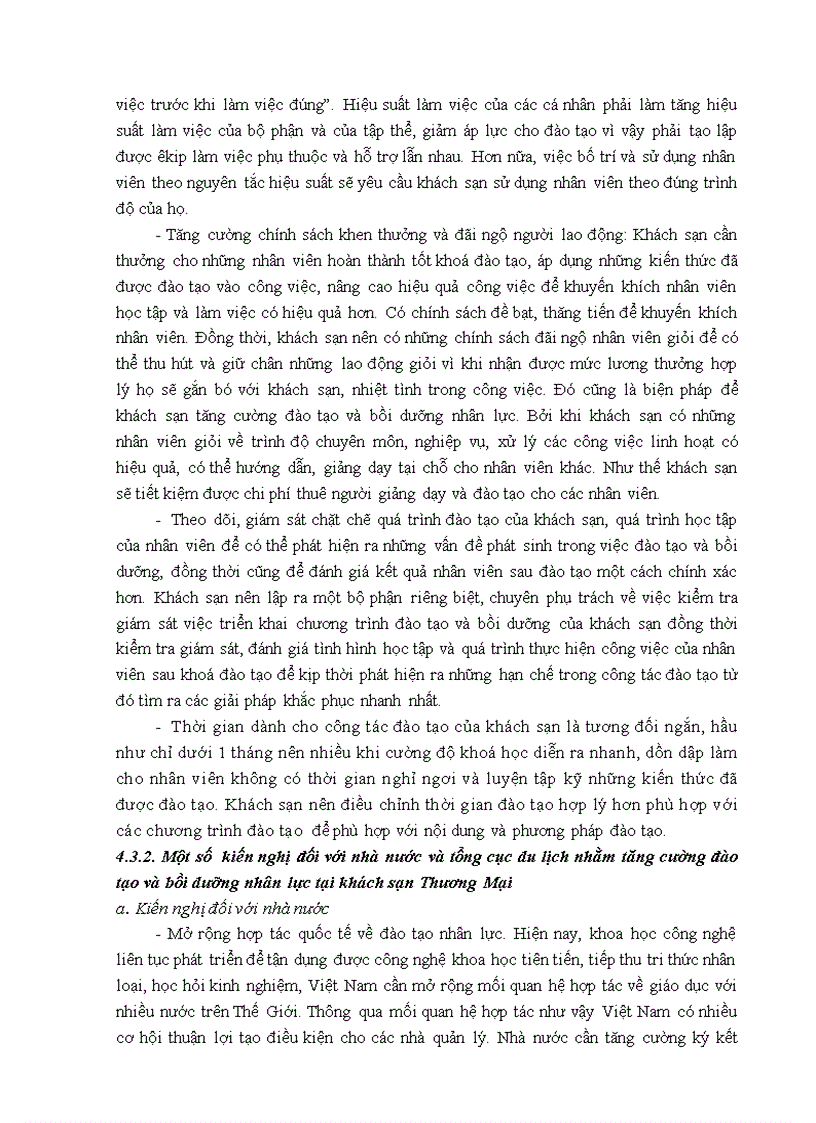 image for page Tăng cường đào tạo và bồi dưỡng nhân lực tại khách sạn Thương Mại