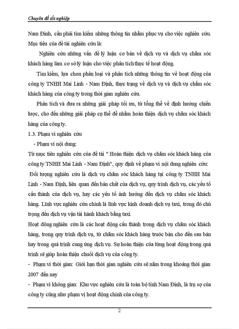 Phương pháp nghiên cứu và kết quả phân tích thực trạng hoàn thiện dịch vụ chăm sóc khách hàng tại công ty tnhh một thành viền MAI LINH NAM ĐỊNH