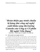 Hoàn thiện quy trình chuẩn bị hàng thủ công mỹ nghệ xuất khẩu sang thị trường Canada của Công ty Cổ phần Mỹ nghệ Viễn Đông 1