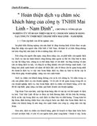 Hoàn thiện dịch vụ chăm sóc khách hàng của công ty TNHH Mai Linh Nam Định