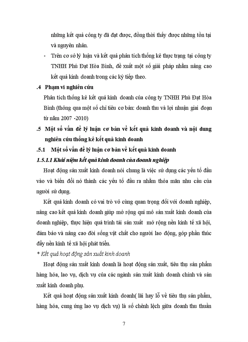 image for page Phân tích thống kê kết quả kinh doanh của công ty TNHH Phú Đạt Hòa Bình thông qua một số chỉ tiêu cơ bản doanh thu và lợi nhuận giai đoạn từ năm 2007 2010