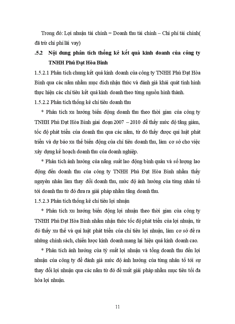 image for page Phân tích thống kê kết quả kinh doanh của công ty TNHH Phú Đạt Hòa Bình thông qua một số chỉ tiêu cơ bản doanh thu và lợi nhuận giai đoạn từ năm 2007 2010