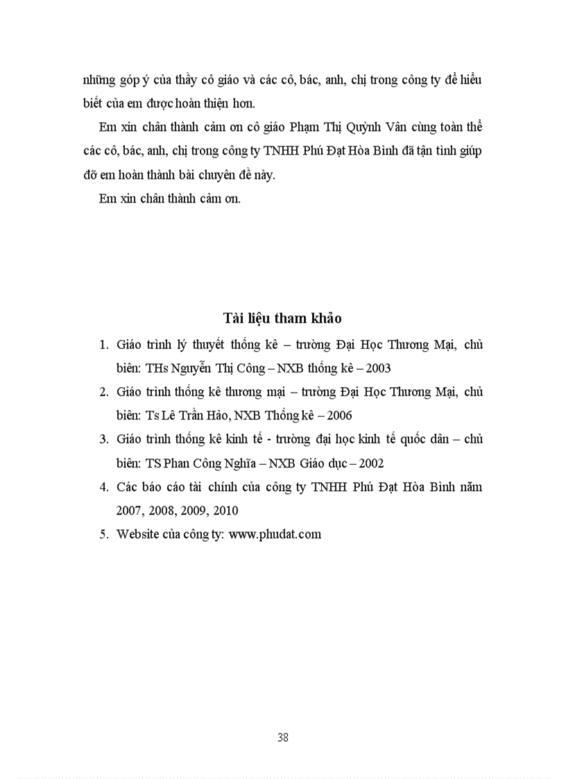 image for page Phân tích thống kê kết quả kinh doanh của công ty TNHH Phú Đạt Hòa Bình thông qua một số chỉ tiêu cơ bản doanh thu và lợi nhuận giai đoạn từ năm 2007 2010