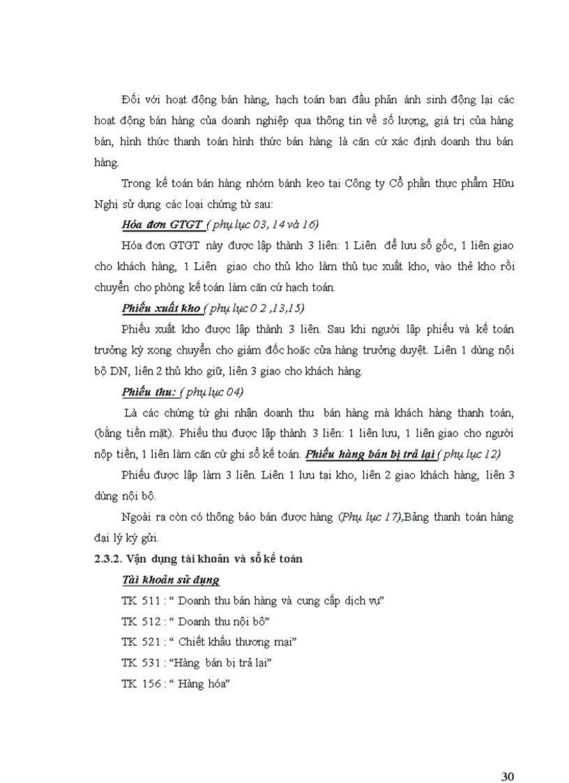 image for page Kế toán bán nhóm hàng bánh kẹo tại công ty cổ phần Thực Phẩm Hữu Nghị