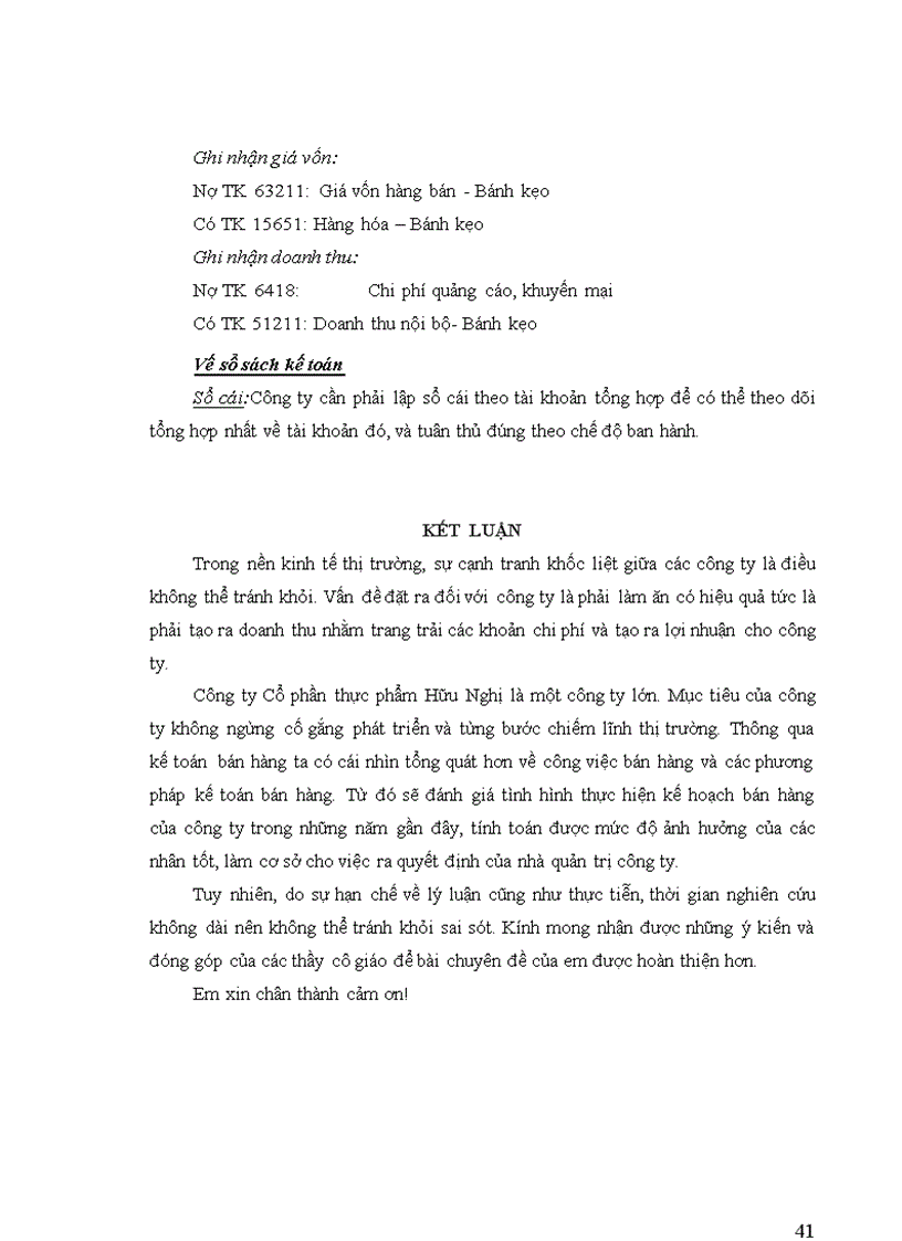 image for page Kế toán bán nhóm hàng bánh kẹo tại công ty cổ phần Thực Phẩm Hữu Nghị