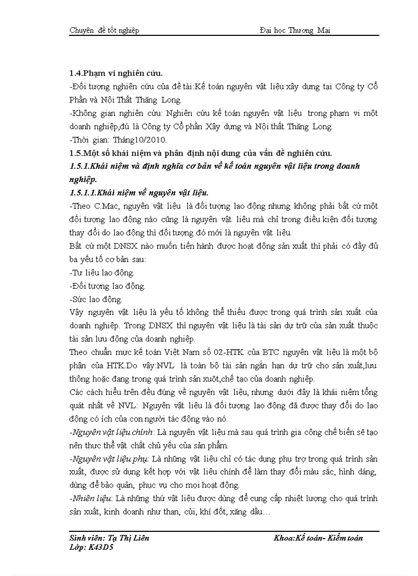 image for page Kế toán nguyên vật liệu xây dựng tại Công ty Cổ Phần và Nội Thất Thăng Long