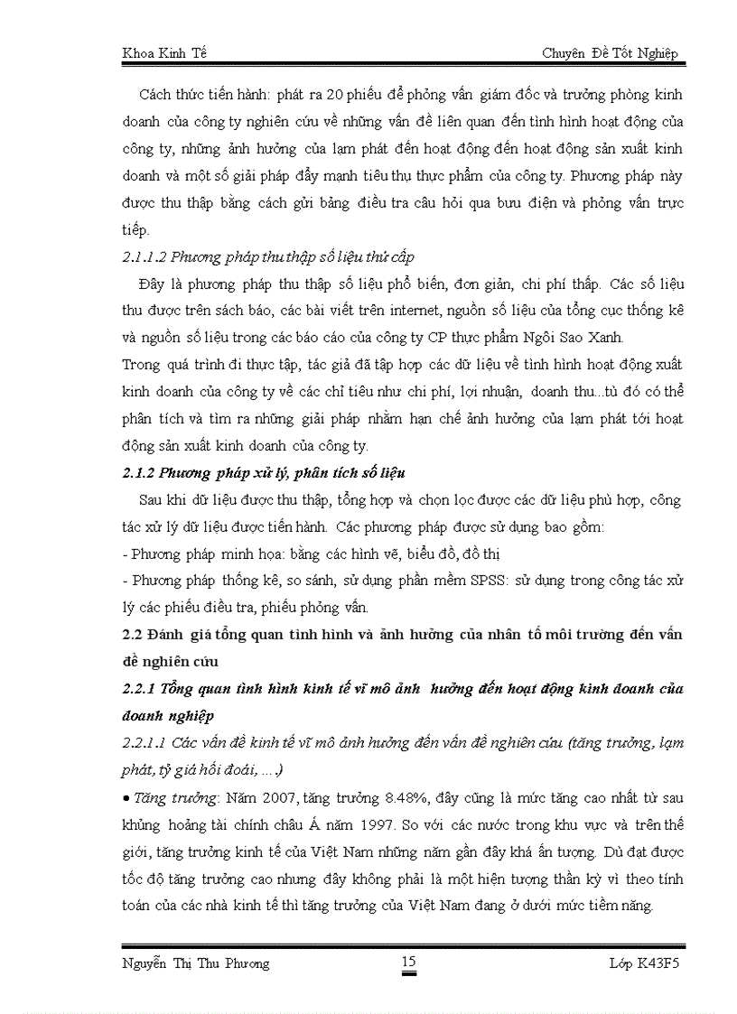 image for page Phân tích ảnh hưởng của lạm phát tới hoạt động sản xuất kinh doanh thực phẩm của Công ty CP thực phẩm Ngôi Sao Xanh