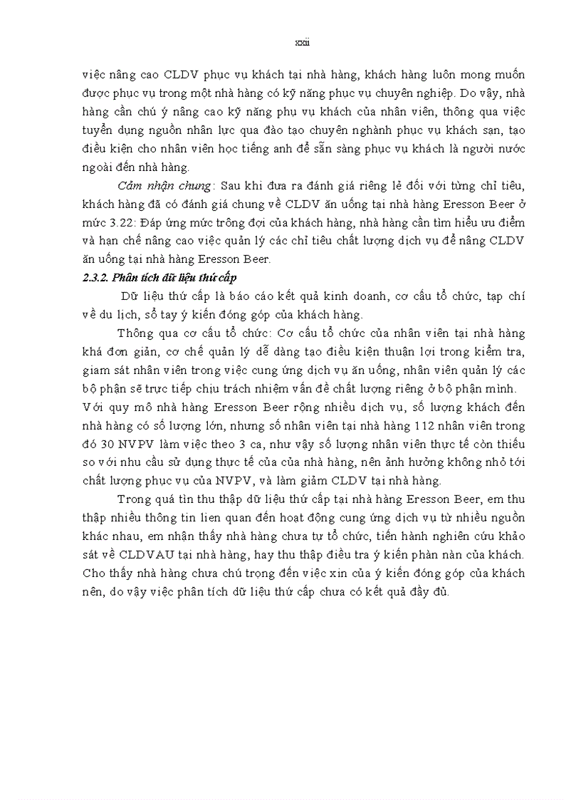 image for page Nâng cao chất lượng dịch vụ ăn uống tại nhà hàng ERESSON BEER