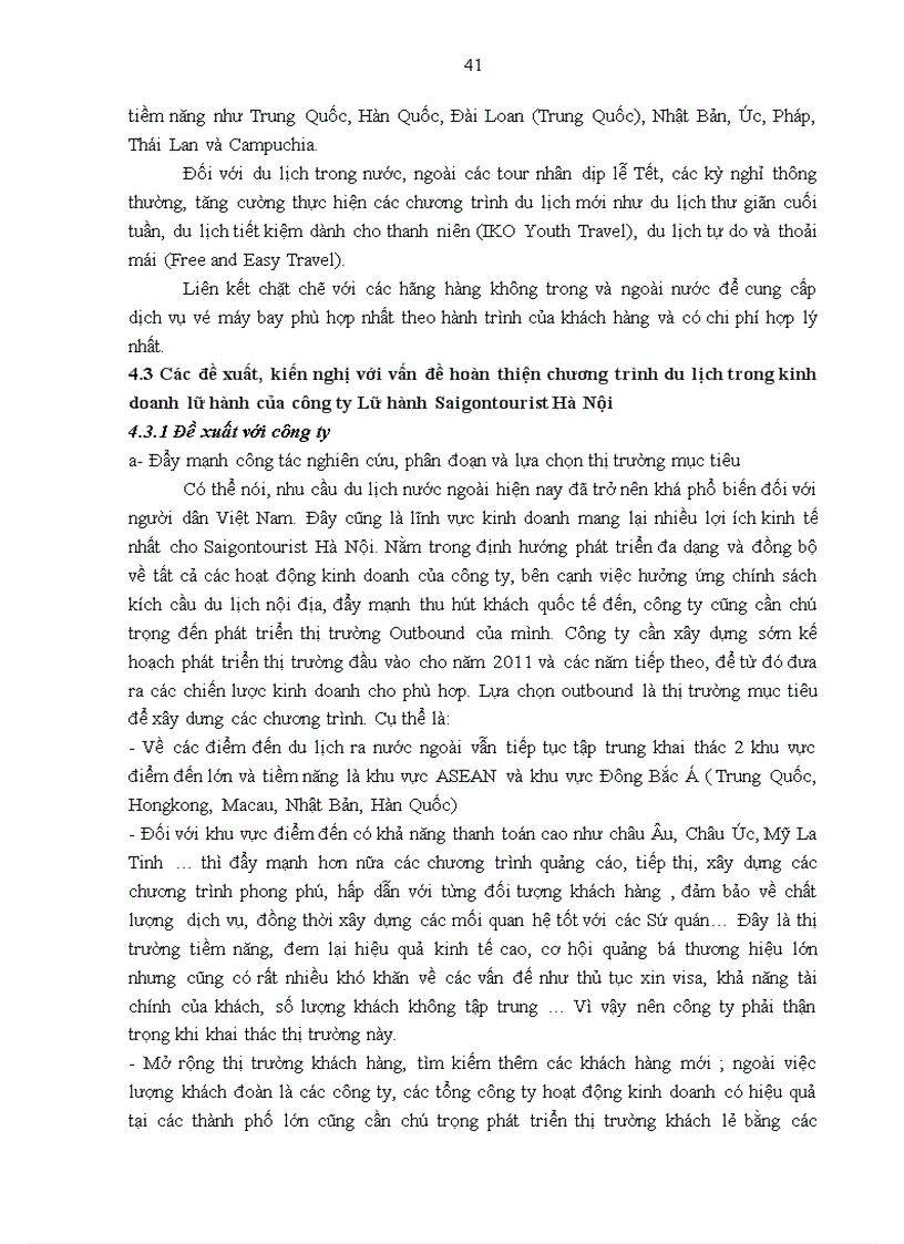 image for page Giải pháp hoàn thiện các chương trình du lịch của Công ty Lữ hành Saigontourist Hà Nội