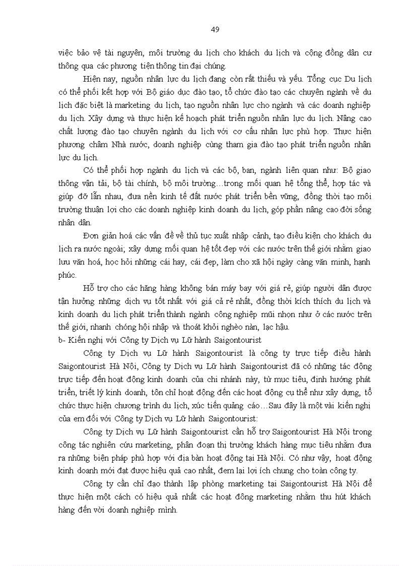 image for page Giải pháp hoàn thiện các chương trình du lịch của Công ty Lữ hành Saigontourist Hà Nội