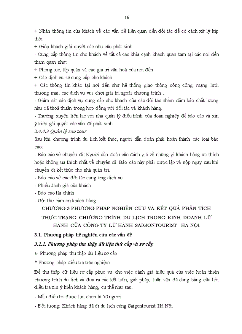 image for page Giải pháp hoàn thiện các chương trình du lịch của Công ty Lữ hành Saigontourist Hà Nội