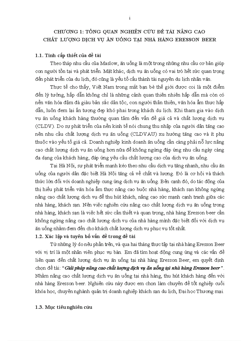 image for page Giải pháp nâng cao chất lượng dịch vụ ăn uống tại nhà hàng Eresson beer