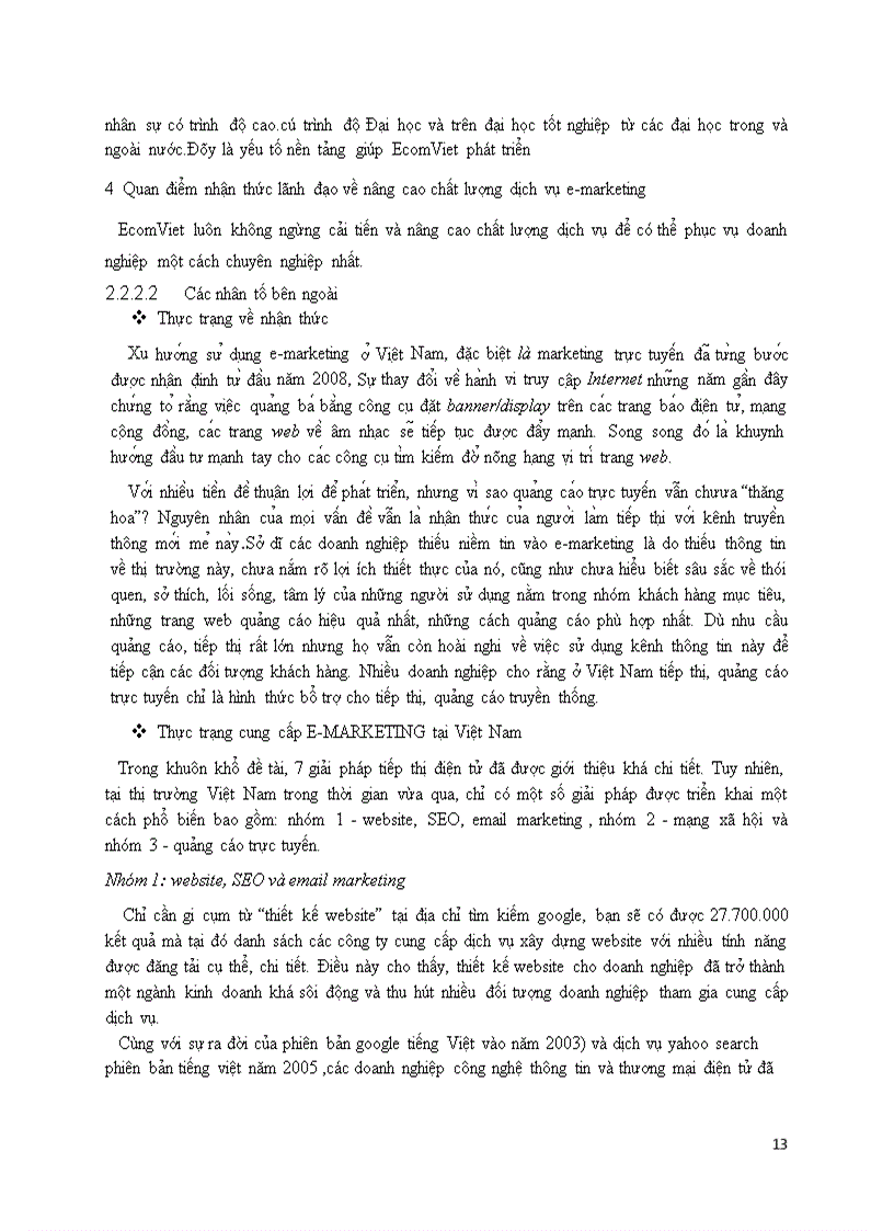 image for page Đề tài Giải pháp nâng cao chất lượng cung cấp dịch vụ Internet Marketing cho các doanh nghiệp thương mại vừa và nhỏ tại trung tâm phát triển thương mại điện tử Cục thương mại điện tử và công nghệ thong tin