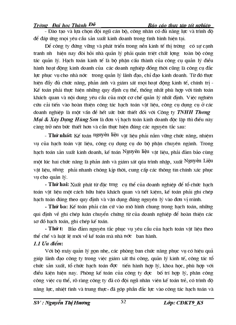 image for page Thực trạng kế toán Nguyên liệu vật liệu và công cụ dụng cụ lại Công ty TNHH Thương Mại Xây Dựng Hùng Sơn