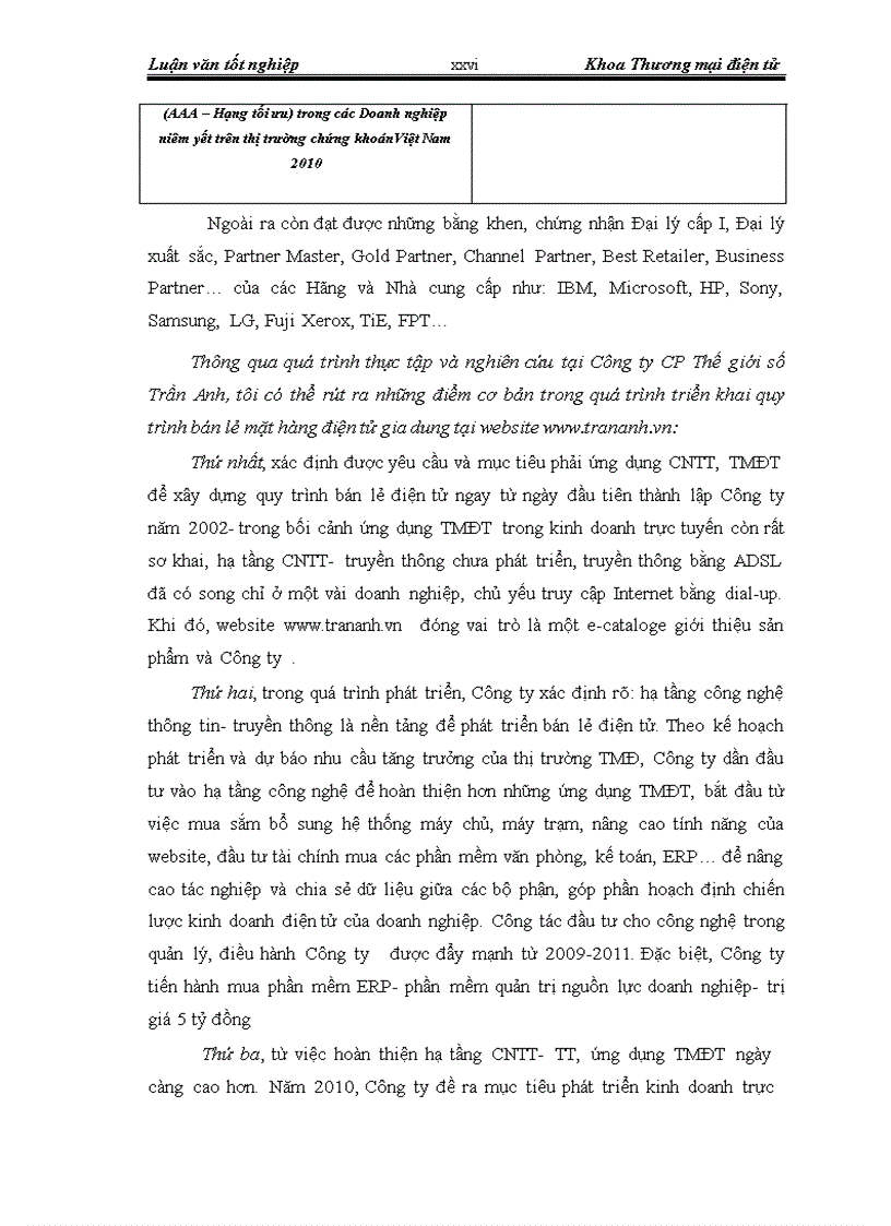 image for page GIẢI PHÁP HOÀN THIỆN QUY TRÌNH BÁN LẺ MẶT HÀNG ĐIỆN TỬ GIA DỤNG TẠI WEBSITE www trananh vn CỦA CÔNG TY CỔ PHẦN THẾ GIỚI SỐ TRẦN ANH