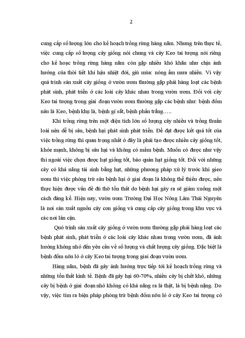 image for page Thử nghiệm hiệu lực một số loại thuốc hóa học trong việc phòng trừ bệnh đốm nâu lá cây Keo tai tượng Acacia mangium wild ở vườn ươm tại vườn ươm Trường Đại Học Nông Lâm Thái Nguyên