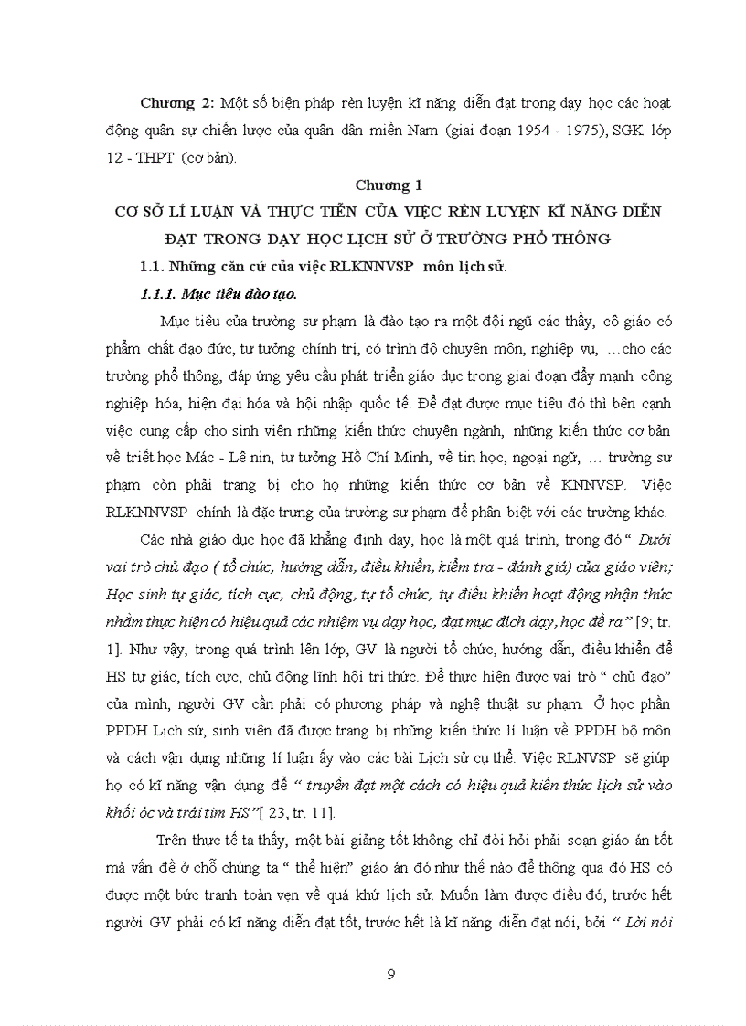 image for page Rèn luyện kĩ năng diễn đạt trong dạy học các hoạt động quân sự chiến lược của quân dân miền nam giai đoạn 1954 1975 sgk lớp 12 thpt cơ bản
