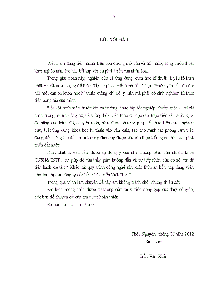 image for page Khảo sát quy trình công nghệ sản xuất thức ăn hỗn hợp dạng viên cho lợn thịt tại công ty cổ phần phát triển Việt Thái 1
