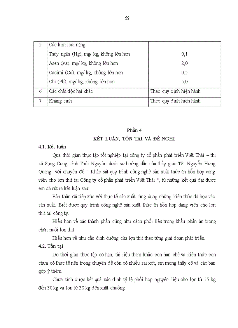 image for page Khảo sát quy trình công nghệ sản xuất thức ăn hỗn hợp dạng viên cho lợn thịt tại công ty cổ phần phát triển Việt Thái 1