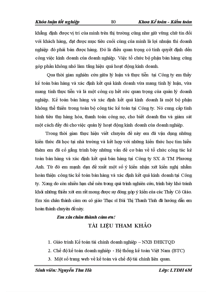 image for page Hoàn thiện công tác kế toán bán hàng và xác định kết quả bán hàng tại công ty TNHH SẢN XUẤT VÀ THƯƠNG MẠI PHƯƠNG ANH