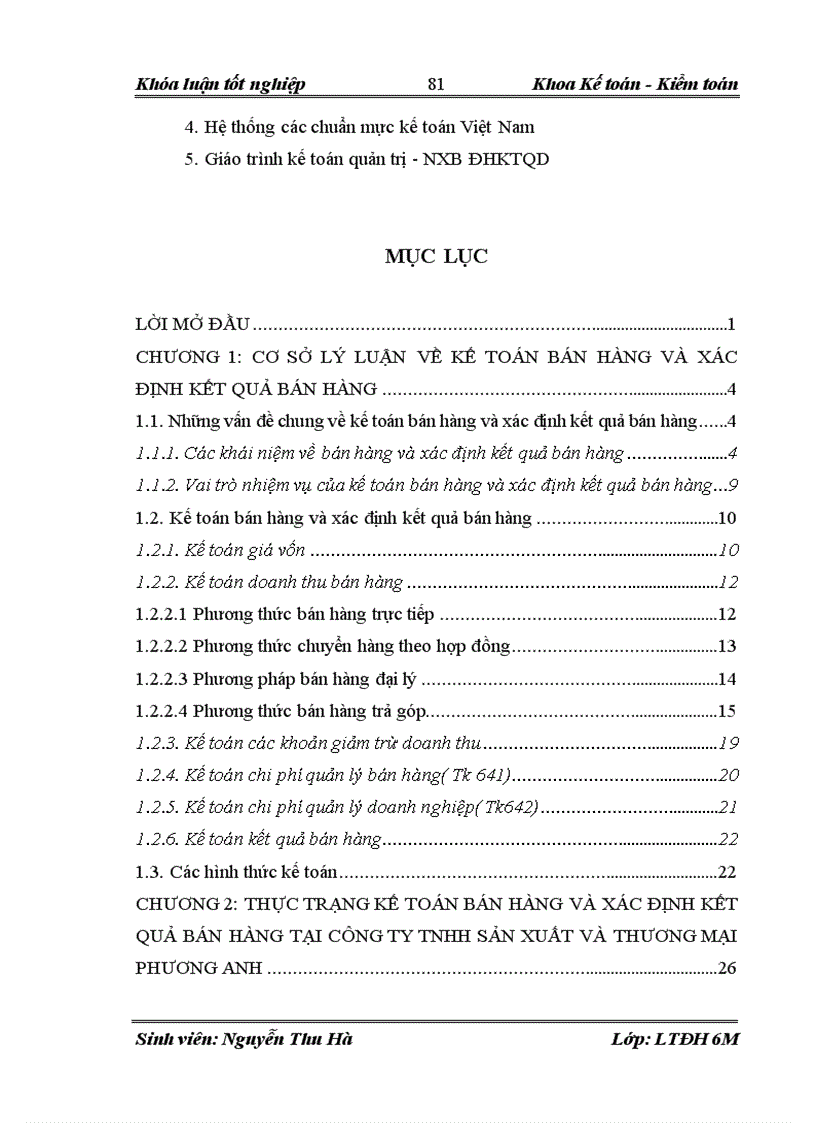 image for page Hoàn thiện công tác kế toán bán hàng và xác định kết quả bán hàng tại công ty TNHH SẢN XUẤT VÀ THƯƠNG MẠI PHƯƠNG ANH