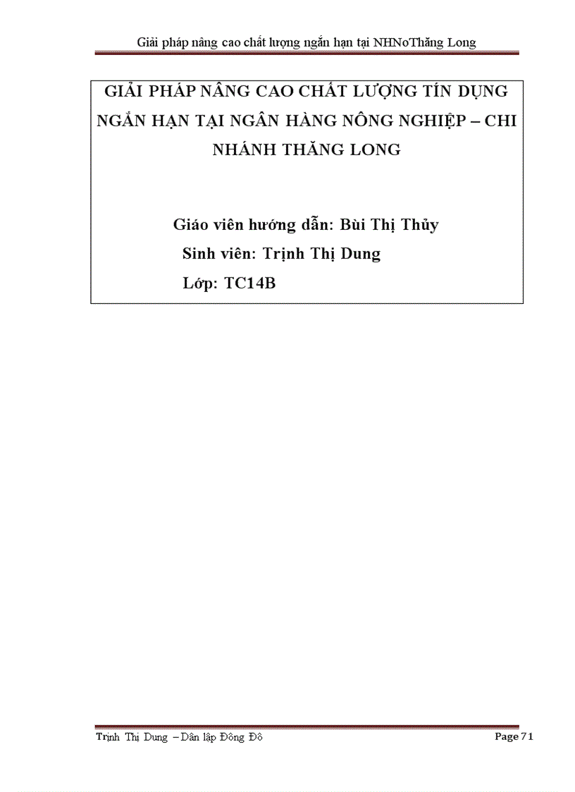 image for page Giải pháp nâng cao chất lượng tín dụng ngắn hạn tại Chi nhánh Thăng Long Ngân Hàng Nông Nghiệp Và Phát Triển Nông Thôn Việt Nam