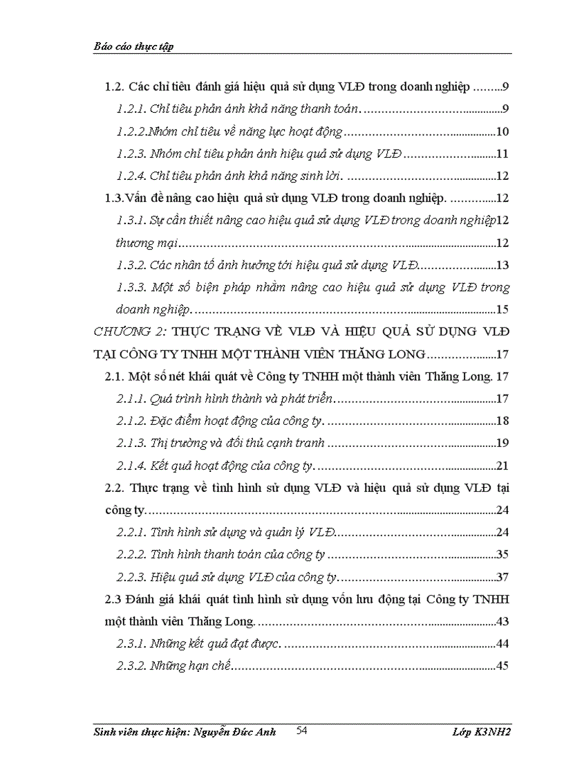 image for page Vốn lưu động và một số biện pháp nhằm nâng cao hiệu quả sử dụng vốn lưu động tại Công ty TNHH một thành viên Thăng Long
