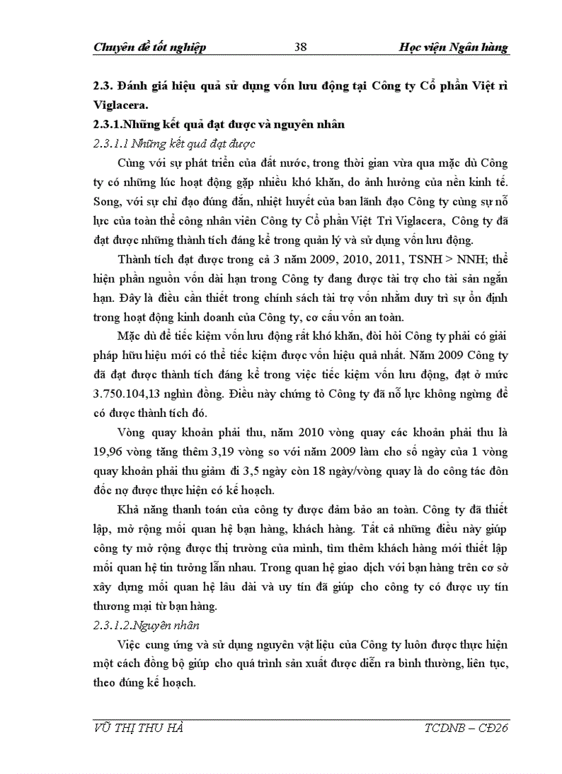 image for page Vốn lưu động và các giải pháp nâng cao hiệu quả sử dụng vốn lưu động tại Công Ty Cổ Phần Việt Trì Viglacera