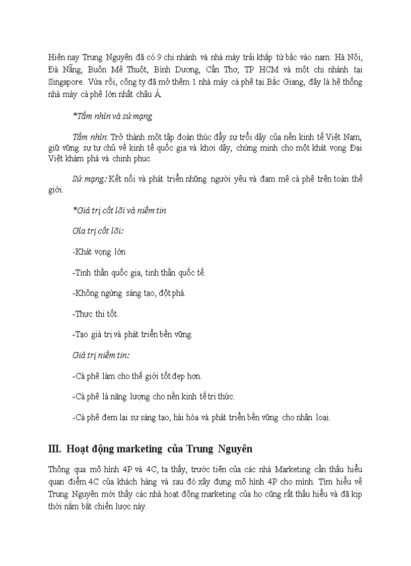 image for page Chiến lược marketing mix của công ty cà phê trung nguyên