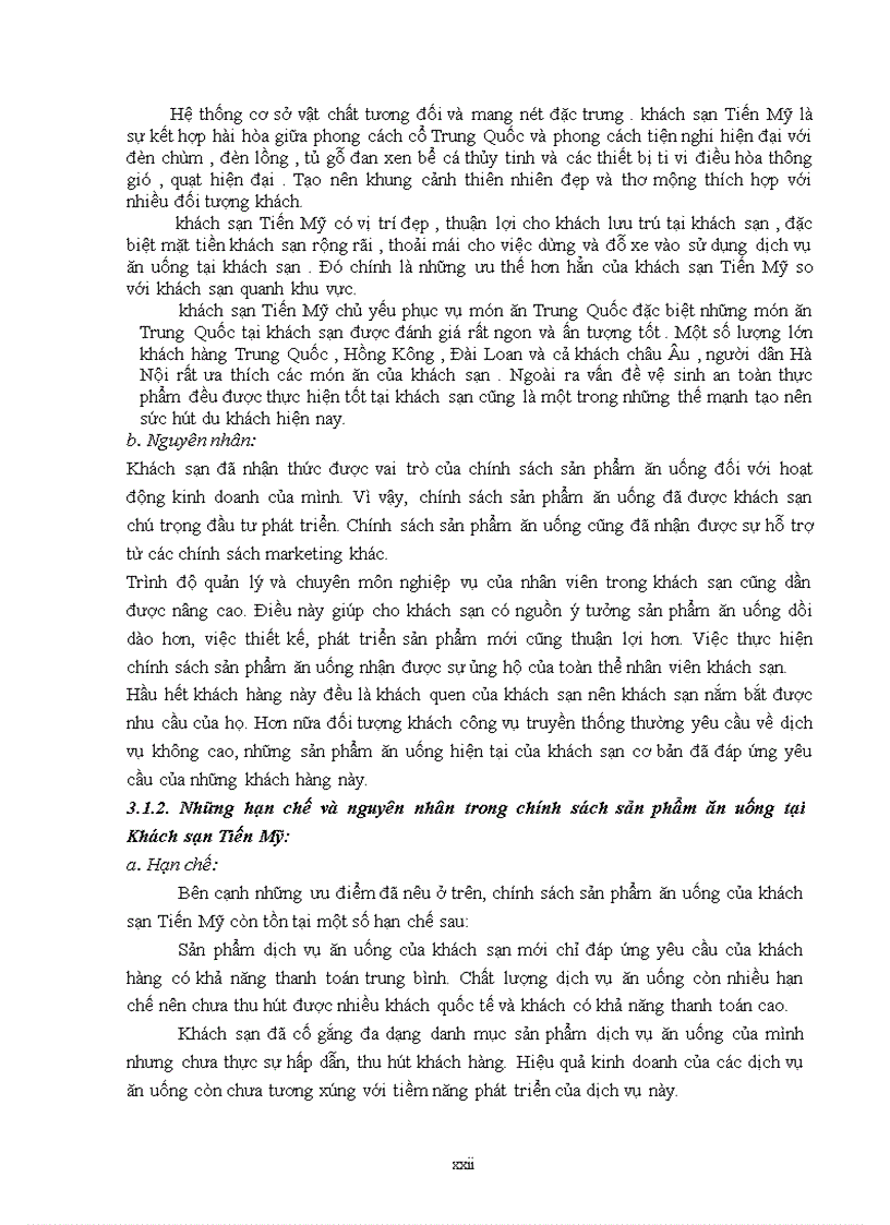 image for page Hoàn thiện chính sách sản phẩm trong kinh doanh ăn uống của Khách sạn Tiến Mỹ