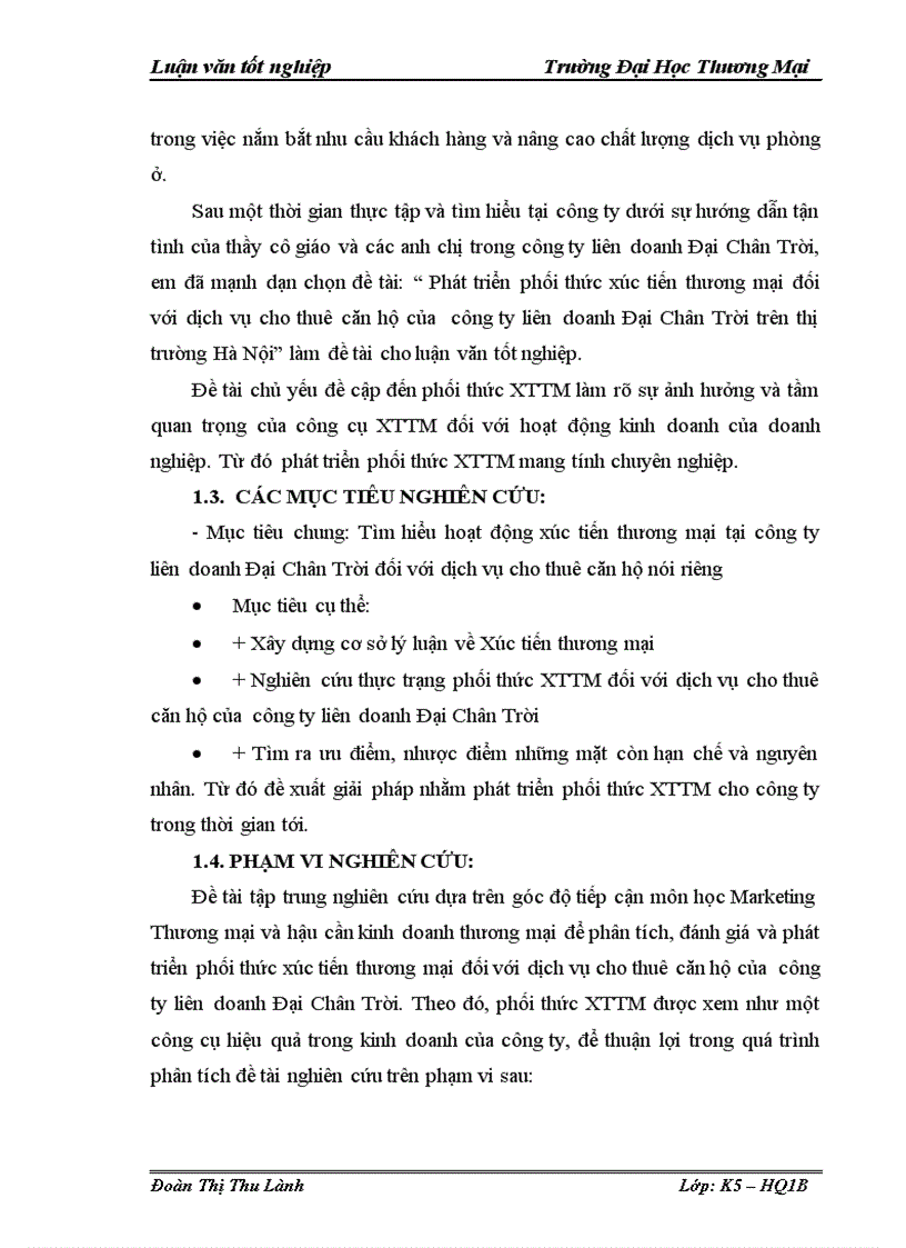 image for page Đề tài Phát triển phối thức xúc tiến thương mại đối với dịch vụ cho thuê căn hộ của công ty liên doanh Đại Chân Trời trên thị trường Hà Nội
