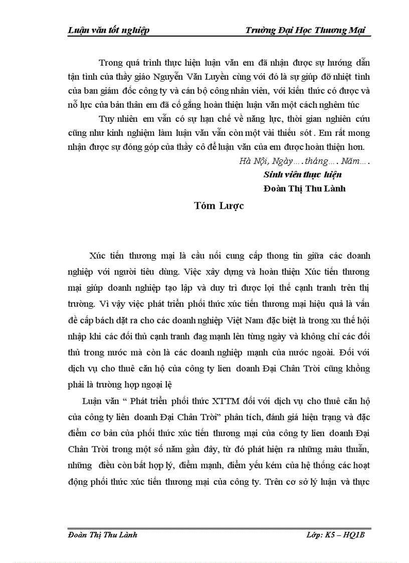 image for page Đề tài Phát triển phối thức xúc tiến thương mại đối với dịch vụ cho thuê căn hộ của công ty liên doanh Đại Chân Trời trên thị trường Hà Nội