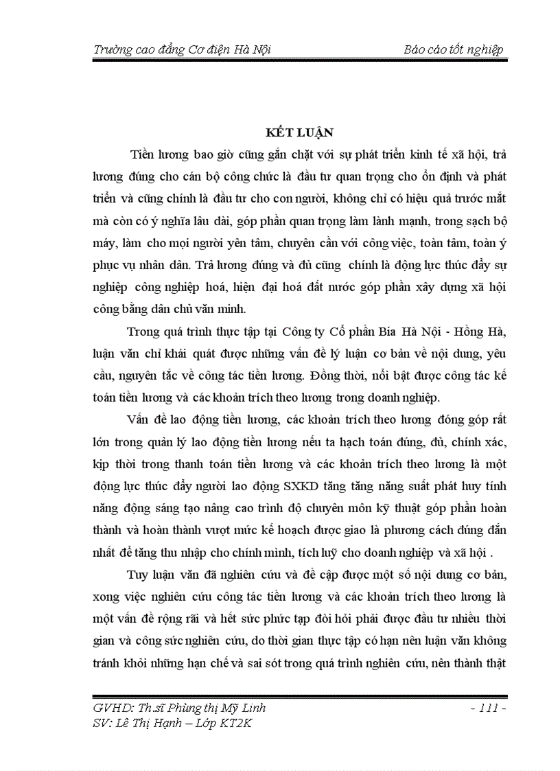 image for page Hoàn thiện công tác kế toán tiền lương và các khoản trích theo lương tại Công ty Cổ phần Bia Hà Nội Hồng Hà