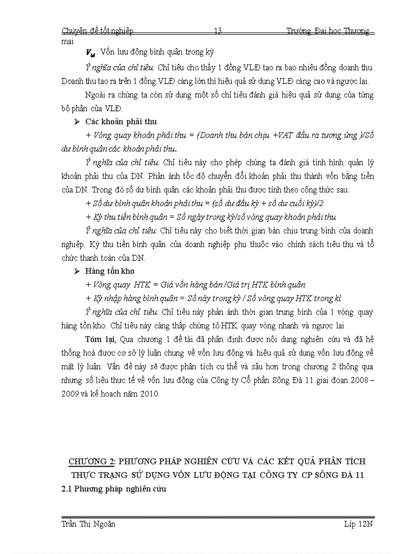 image for page Giải pháp nâng cao hiệu quả sử dụng vốn lưu động tại Công ty Cổ phần Sông Đà 1
