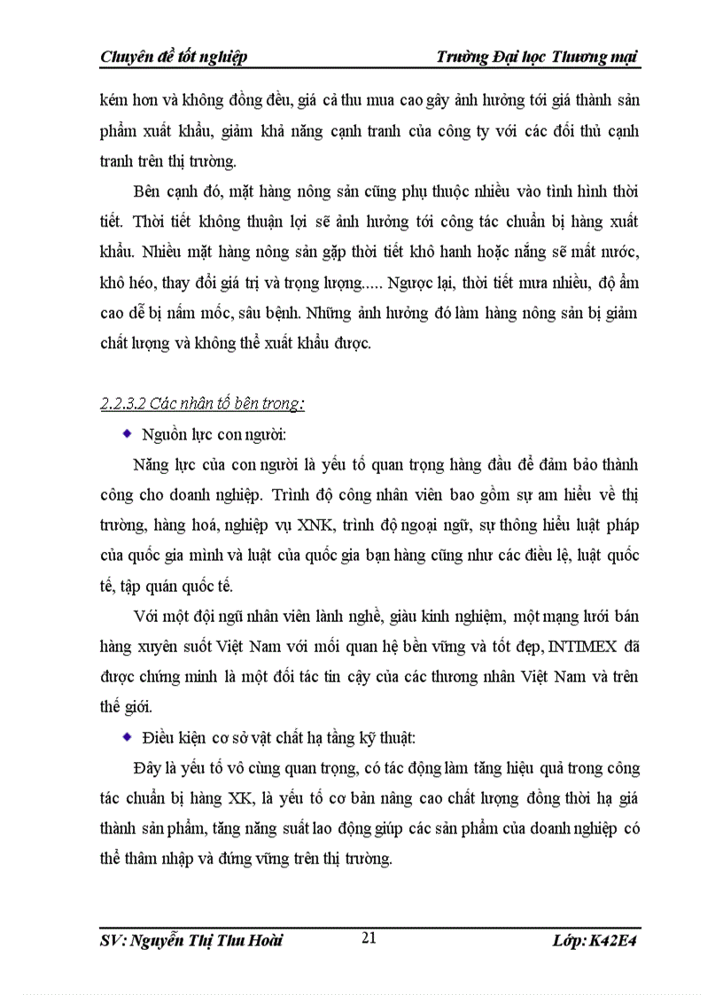 image for page Quản trị quy trình chuẩn bị hàng nông sản xuất khẩu sang thị trường EU của Công ty cổ phần INTIMEX Việt Nam 3