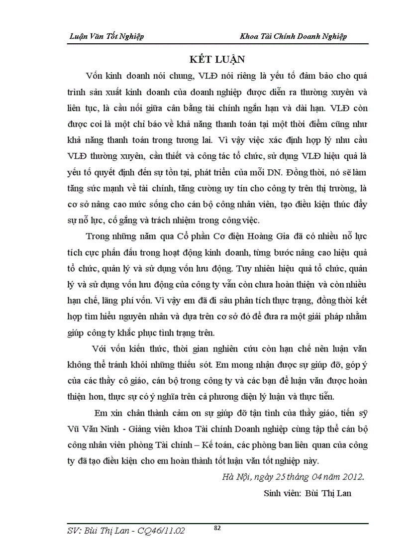 image for page Một số giải pháp nhằm nâng cao hiệu quả sử dụng vốn lưu động tại công ty cổ phần Cơ điện Hoàng Gia