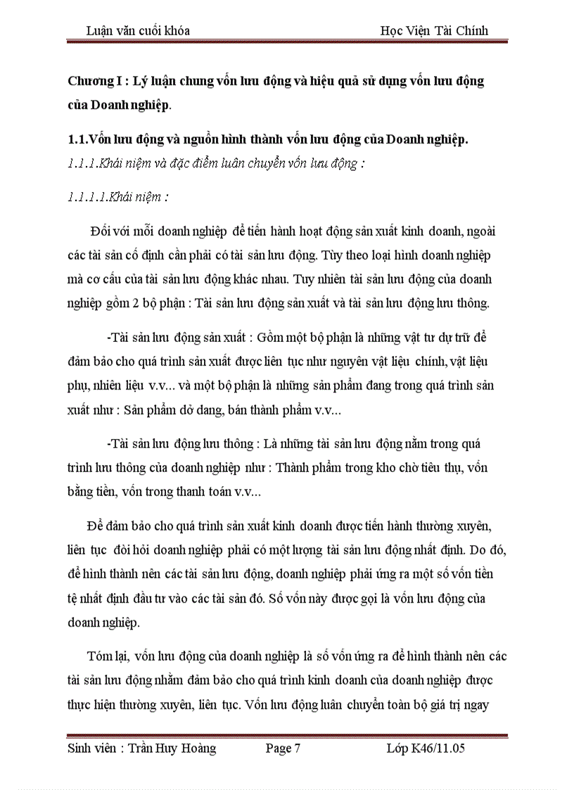 image for page Vốn lưu động và các giải pháp tài chính nâng cao hiệu quả sử dụng vốn lưu động tại công ty cổ phần quản lý và xây dựng đường bộ 470