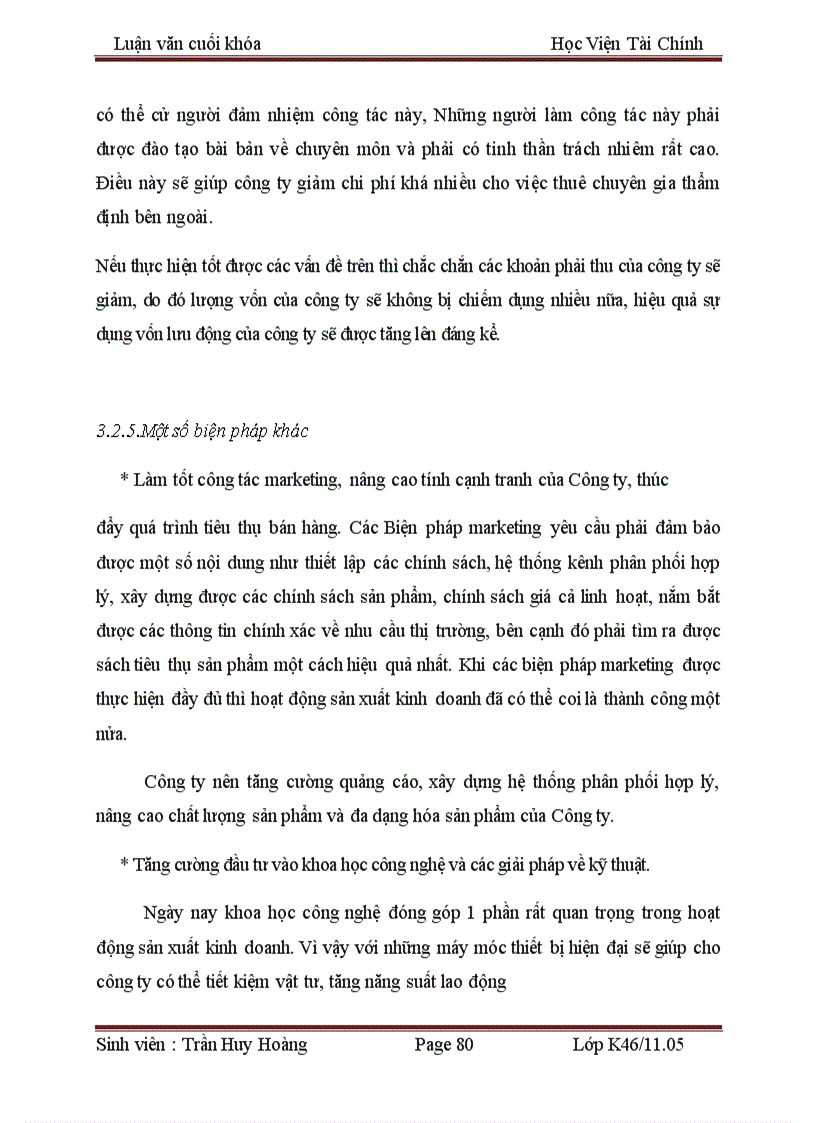 image for page Vốn lưu động và các giải pháp tài chính nâng cao hiệu quả sử dụng vốn lưu động tại công ty cổ phần quản lý và xây dựng đường bộ 470