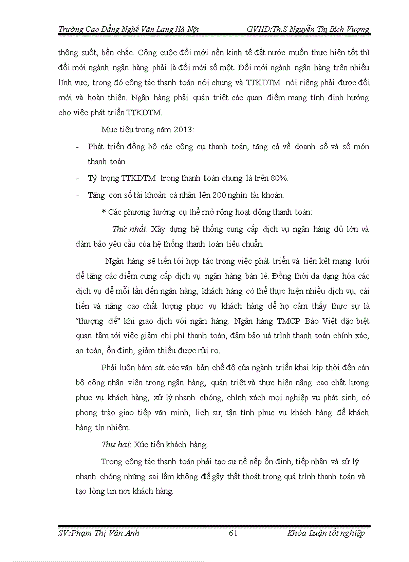 image for page Giải pháp nâng cao chất lượng hoạt động thanh toán không dùng tiền mặt tại Ngân hàng Thương mại Cổ phần Bảo Việt