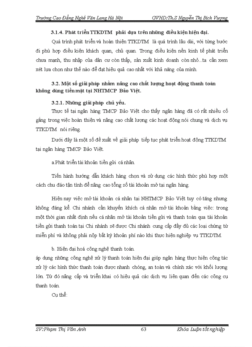 image for page Giải pháp nâng cao chất lượng hoạt động thanh toán không dùng tiền mặt tại Ngân hàng Thương mại Cổ phần Bảo Việt