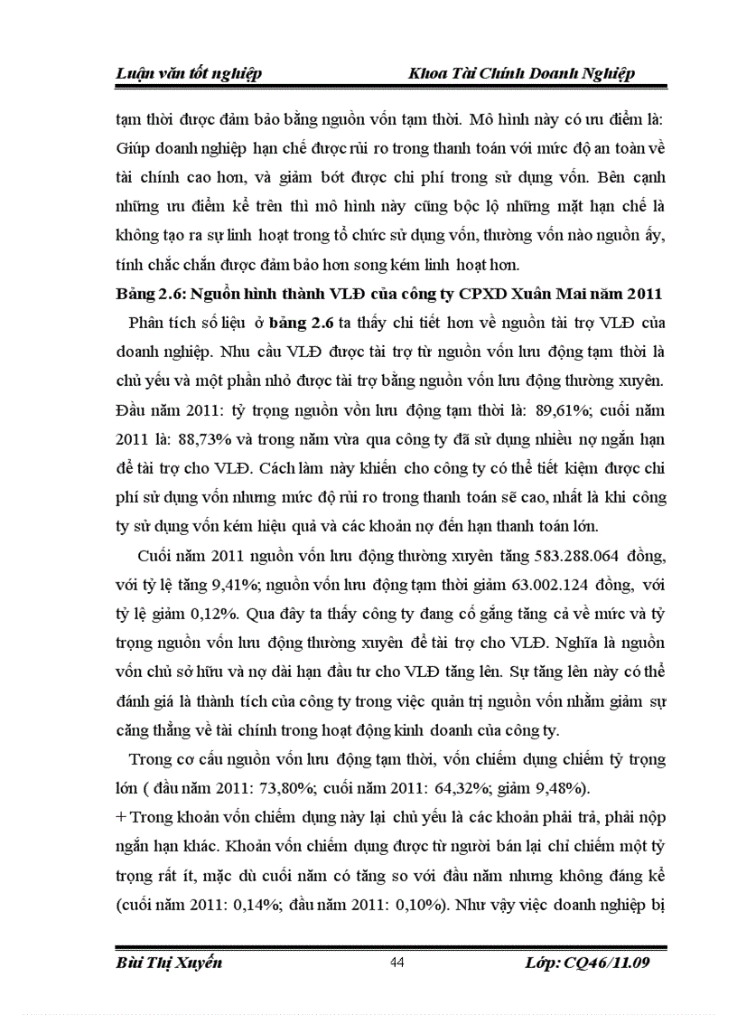 image for page Vốn lưu động và một số giải pháp nhằm nâng cao hiệu quả sử dụng vốn lưu động của công ty cổ phần xây dựng Xuân Mai