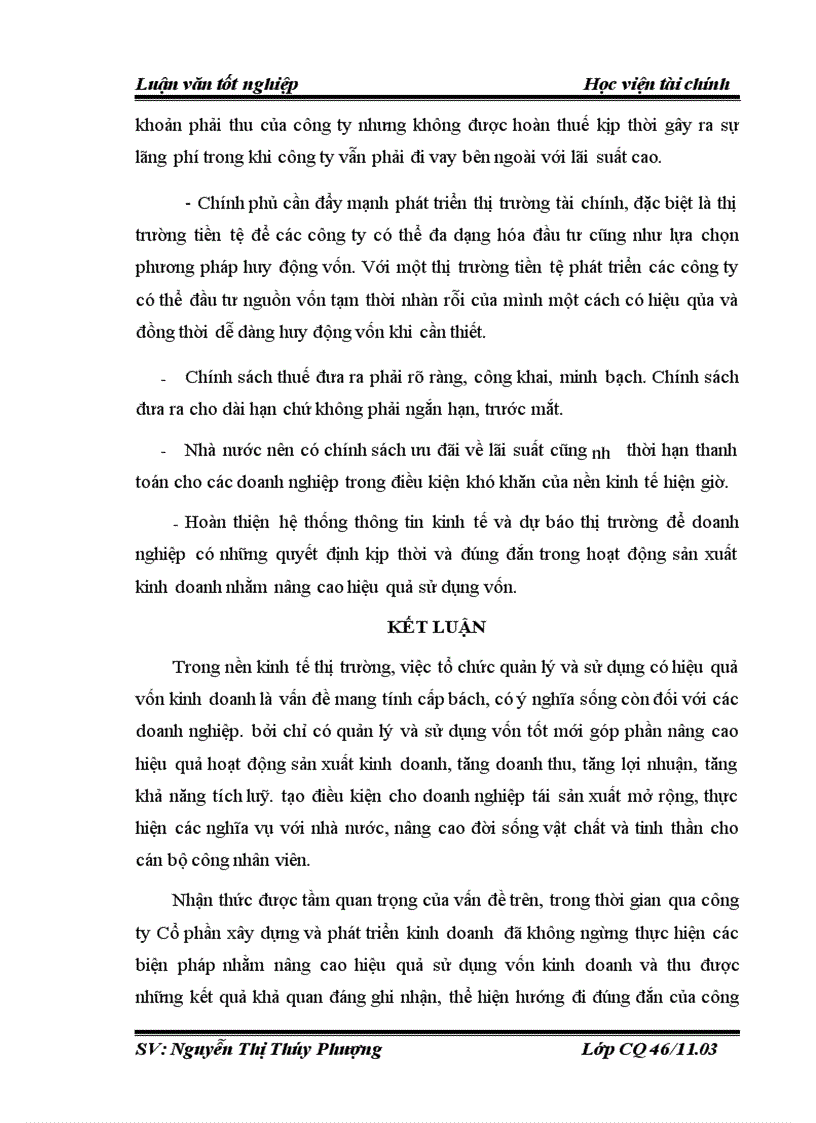 image for page Giải pháp nâng cao hiệu quả sử dụng Vốn kinh doanh ở Công ty cổ phần Công nghệ nền móng và Xây dựng