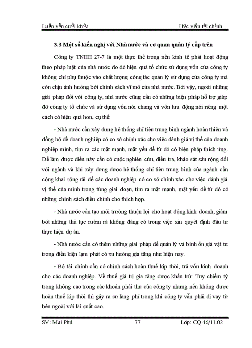 image for page Một số biện pháp nâng cao hiệu quả sử dụng vốn lưu động của công ty TNHH 27 7