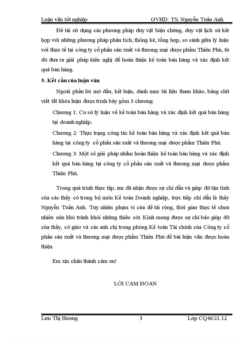 image for page Hoàn thiện kế toán bán hàng và xác định kết quả bán hàng tại Công ty cổ phần sản xuất và thương mại dược phẩm Thiên Phú