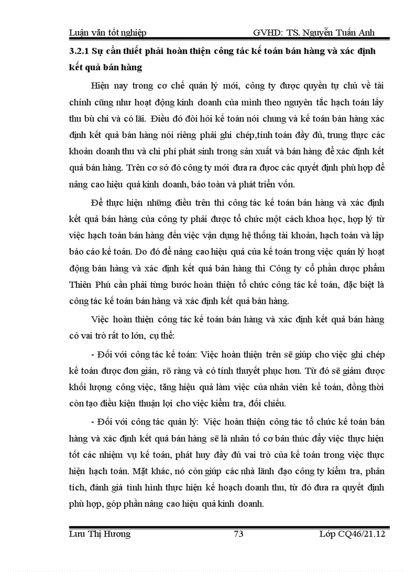 image for page Hoàn thiện kế toán bán hàng và xác định kết quả bán hàng tại Công ty cổ phần sản xuất và thương mại dược phẩm Thiên Phú