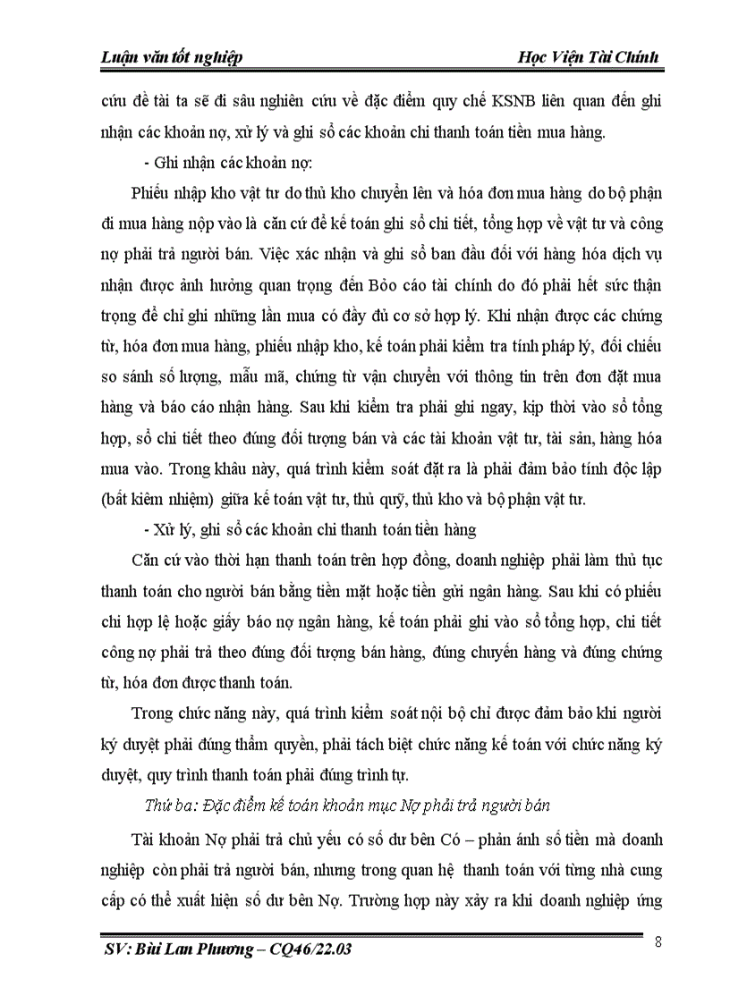 image for page Hoàn thiện quy trình kiểm toán khoản mục Nợ phải trả người bán trong kiểm toán Báo cáo tài chính do Công ty TNHH Kiểm toán và tư vấn tài chính quốc tế IFC thực hiện
